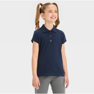 Cat & Jack Girls School Uniform Polo Shirt Navy Size XS 4/5 NWT